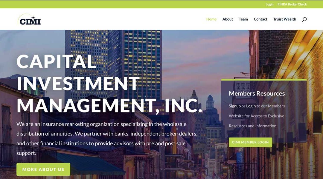 Financial Services Website: Capital Investment Management