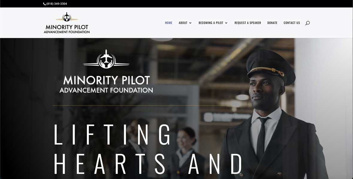 Screenshot of Minority Pilot Advancement Foundation's Website